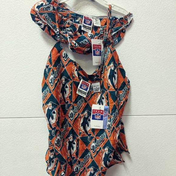 Miami Dolphins NFL Women Tank Top & Bikini Underwear 100% Silk SZ M - Picture 1 of 3
